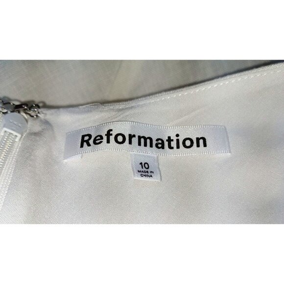 Reformation Cassette Linen Maxi Dress White 10 Bridal Shower Destination Wedding - Picture 10 of 16